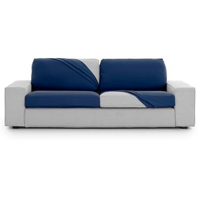 Eysa Housse de canapé bi-élastique pour assise et dossier Taille XL Couleur bleue Motif Harlem Eysa Housse de canapé bi-élastique pour assise et dossier Taille XL Couleur bleue Motif Harlem