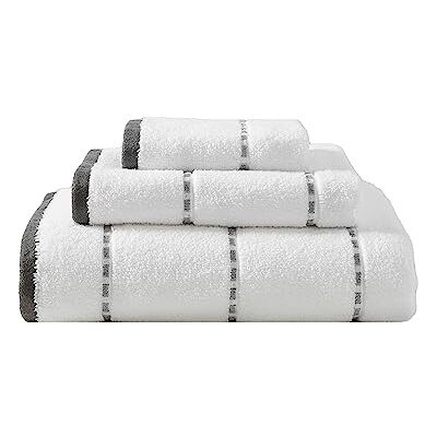 Tommy Bahama , Ridley Lot de 3 serviettes de bain en coton doux, très absorbantes et de poids moyen, gris uni Tommy Bahama , Ridley Lot de 3 serviettes de bain en coton doux, très absorbantes et de poids moyen, gris uni