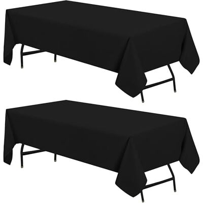Utopia Kitchen Rechthoekige Tafelkleed 2 Pak 150 x 300cm Machinewasbaar, Perfect voor Feestjes, Bruiloften en Festivals Zwart Utopia Kitchen Rechthoekige Tafelkleed 2 Pak 150 x 300cm Machinewasbaar, Perfect voor Feestjes, Bruiloften en Festivals Zwart