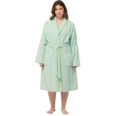 Ulla Popken Robe de bain en tissu éponge à rayures 830450 peignoir Femme Ulla Popken Robe de bain en tissu éponge à rayures 830450 peignoir Femme