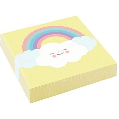 amscan Generique 20 Petites Serviettes en Papier Petit Nuage Jaunes 25 x 25 cm amscan Generique 20 Petites Serviettes en Papier Petit Nuage Jaunes 25 x 25 cm