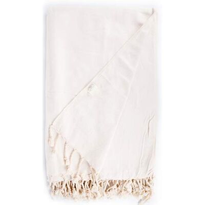 Bersuse 100% coton Milas XXL Couverture de plage Jeté de canapé Blanc Bersuse 100% coton Milas XXL Couverture de plage Jeté de canapé Blanc