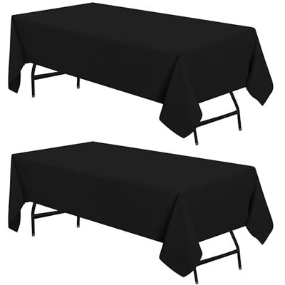 Utopia Kitchen Rechthoekige Tafelkleed 2 Pak 132 x 160cm Machinewasbaar, Perfect voor Feestjes, Bruiloften en Festivals Zwart Utopia Kitchen Rechthoekige Tafelkleed 2 Pak 132 x 160cm Machinewasbaar, Perfect voor Feestjes, Bruiloften en Festivals Zwart