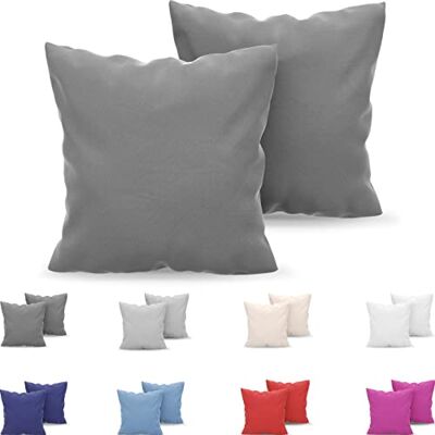 Dreamzie Taie Oreiller 60x60 Lot de 2 en Microfibre Certifiée Oeko-Tex Housse Coussin Douce Et Brossée, Toucher Peau de Pêche Anthracite Dreamzie Taie Oreiller 60x60 Lot de 2 en Microfibre Certifiée Oeko-Tex Housse Coussin Douce Et Brossée, Toucher Peau de Pêche Anthracite