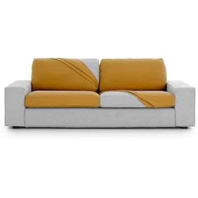 Eysa Housse de canapé bi-élastique pour assise et dossier Taille XL Couleur moutarde Motif Harlem Eysa Housse de canapé bi-élastique pour assise et dossier Taille XL Couleur moutarde Motif Harlem