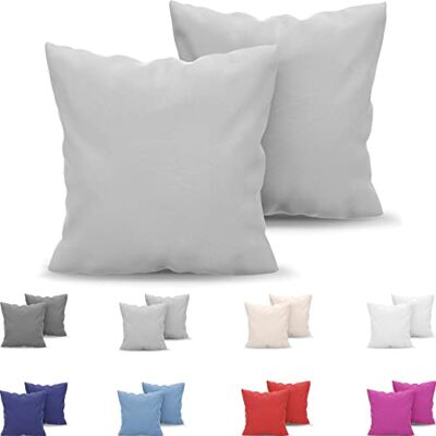 Dreamzie Taie Oreiller 60x60 Lot de 2 en Microfibre Certifiée Oeko-Tex Housse Coussin Douce Et Brossée, Toucher Peau de Pêche Gris Etain Dreamzie Taie Oreiller 60x60 Lot de 2 en Microfibre Certifiée Oeko-Tex Housse Coussin Douce Et Brossée, Toucher Peau de Pêche Gris Etain