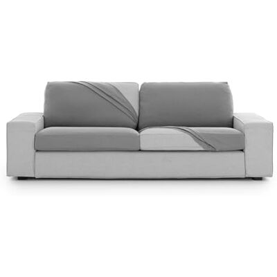 Eysa Housse de canapé bi-élastique pour assise et dossier Taille XL Gris Motif Harlem Eysa Housse de canapé bi-élastique pour assise et dossier Taille XL Gris Motif Harlem