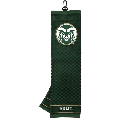 Team Golf NCAA Colorado State Rams Serviette de golf brodée, motif de brosse à carreaux, logo brodé Team Golf NCAA Colorado State Rams Serviette de golf brodée, motif de brosse à carreaux, logo brodé