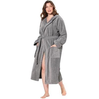 Ulla Popken Bademantel, Kapuze, Gürtel, A-linie, Frottee peignoir Femme Ulla Popken Bademantel, Kapuze, Gürtel, A-linie, Frottee peignoir Femme