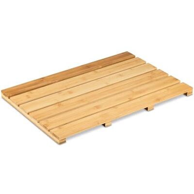 Relaxdays Tapis de bain antidérapant en bambou 54 x 36 cm pour baignoire, douche, sauna, intérieur et extérieur, naturel Relaxdays Tapis de bain antidérapant en bambou 54 x 36 cm pour baignoire, douche, sauna, intérieur et extérieur, naturel