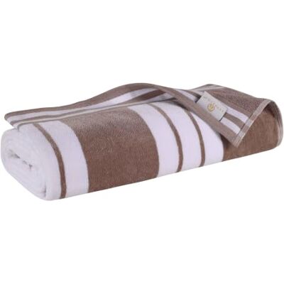 Superior Lot de 4 serviettes de plage colorées en coton à rayures pour adulte, enfant, piscine, natation, sable, voyage, grandes, absorbantes, séchage rapide, collection Cabana, taupe Superior Lot de 4 serviettes de plage colorées en coton à rayures pour adulte, enfant, piscine, natation, sable, voyage, grandes, absorbantes, séchage rapide, collection Cabana, taupe