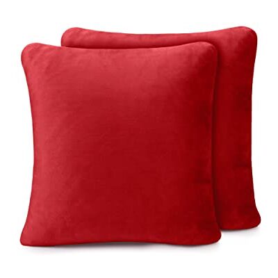 Amago Taie d'Oreiller, Sensation Cachemire (Lot de 2), 50 x 50 cm Rouge Amago Taie d'Oreiller, Sensation Cachemire (Lot de 2), 50 x 50 cm Rouge