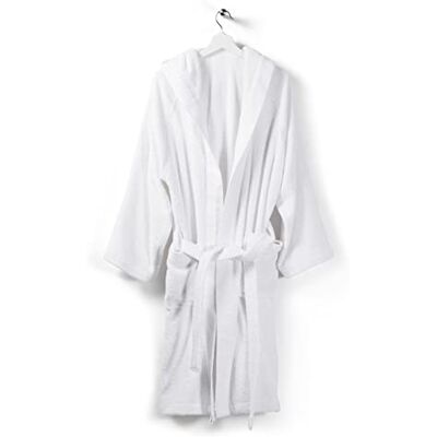 Caleffi Peignoir doux avec capuche, coton, blanc, XXL, 1000486 Caleffi Peignoir doux avec capuche, coton, blanc, XXL, 1000486