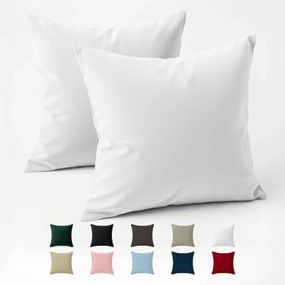 Dreamzie Taie Oreiller 60x60 Coton Renforcé (Set de 2) Blanc Tissage serré de 57 fils/cm² Taie Oreiller 60 x 60 cm- Certifié Oeko Tex Dreamzie Taie Oreiller 60x60 Coton Renforcé (Set de 2) Blanc Tissage serré de 57 fils/cm² Taie Oreiller 60 x 60 cm- Certifié Oeko Tex