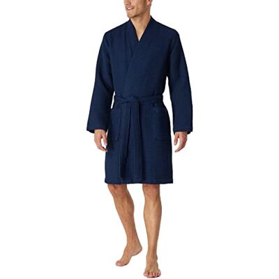 Schiesser Herren Bademantel Waffelpique 100 cm Länge Bio Baumwolle Schiesser Herren Bademantel Waffelpique 100 cm Länge Bio Baumwolle