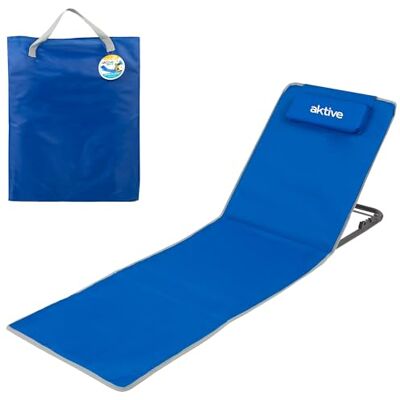 AKTIVE ColorBaby 62639 Tapis de plage avec dossier 48 x 130 x 43,5 cm pliable avec sac de transport et poignée intégrée, coussin de plage rembourré 2 positions AKTIVE ColorBaby 62639 Tapis de plage avec dossier 48 x 130 x 43,5 cm pliable avec sac de transport et poignée intégrée, coussin de plage rembourré 2 positions