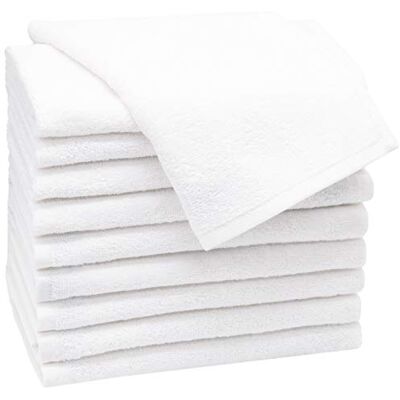 ZOLLNER Set de 10 Serviettes pour invités, 30x50 cm, Coton, Blanc ZOLLNER Set de 10 Serviettes pour invités, 30x50 cm, Coton, Blanc