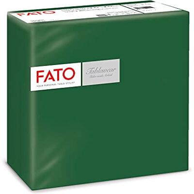 FATO , serviettes en papier, airlaid, effet textile, paquet de 50 serviettes, format 40x40 pliées en 4, couleur vert forêt FATO , serviettes en papier, airlaid, effet textile, paquet de 50 serviettes, format 40x40 pliées en 4, couleur vert forêt