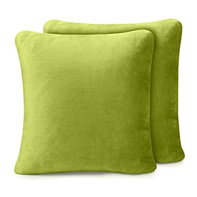 Amago Taie d'Oreiller, Sensation Cachemire (Lot de 2), 50 x 50 cm Citron Vert Amago Taie d'Oreiller, Sensation Cachemire (Lot de 2), 50 x 50 cm Citron Vert