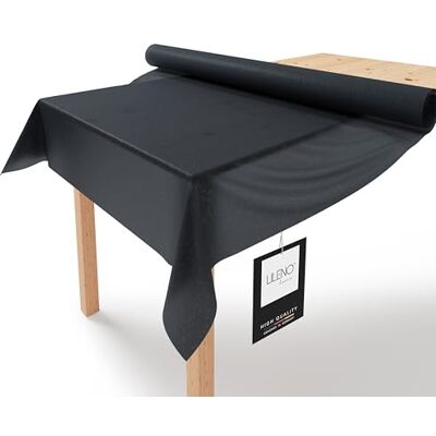 LILENO HOME Rouleau de nappe en tissu non tissé, 1,10 x 25 m, noire, aspect tissu, lavable, vendu au mètre, jetable, alternative LILENO HOME Rouleau de nappe en tissu non tissé, 1,10 x 25 m, noire, aspect tissu, lavable, vendu au mètre, jetable, alternative