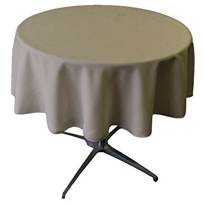 LA Linen Nappe ronde en popeline de polyester, 147 cm, gris, gris foncé LA Linen Nappe ronde en popeline de polyester, 147 cm, gris, gris foncé