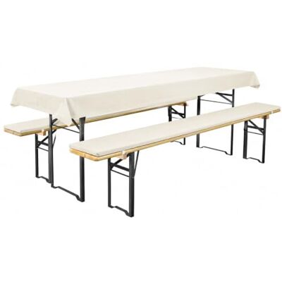 Brandsseller Coussins pour Banc de Brasserie Ensemble de Housse 3 pièces 1 Nappe 240x70cm et 2 Coussinets pour Banc rembourrés 220x25 cm Couleur Ecru Brandsseller Coussins pour Banc de Brasserie Ensemble de Housse 3 pièces 1 Nappe 240x70cm et 2 Coussinets pour Banc rembourrés 220x25 cm Couleur Ecru