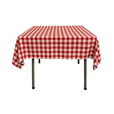 LA Linen Nappe à Carreaux Rouge/Blanc 147 x 147 cm LA Linen Nappe à Carreaux Rouge/Blanc 147 x 147 cm