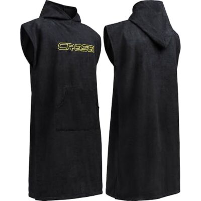 CRESSI Poncho Robe Black L/XL (92 x 118 cm) – Peignoir de protection multi-usages, noir, L/XL, unisexe CRESSI Poncho Robe Black L/XL (92 x 118 cm) – Peignoir de protection multi-usages, noir, L/XL, unisexe