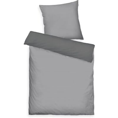Herding TOM TAILOR Satin-Bettwäsche, 60 x 80 cm + 140 x 200 cm, 100% Baumwolle/Satin, mit Doppelnaht am Kissen, Wendemotiv und Markenreißverschluss, TWO-TONE SOLID COLORS Grau (Moody Grey) Herding TOM TAILOR Satin-Bettwäsche, 60 x 80 cm + 140 x 200 cm, 100% Baumwolle/Satin, mit Doppelnaht am Kissen, Wendemotiv und Markenreißverschluss, TWO-TONE SOLID COLORS Grau (Moody Grey)