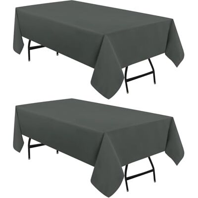 Utopia Kitchen Rechthoekige Tafelkleed 2 Pak 150 x 300cm Machinewasbaar, Perfect voor Feestjes, Bruiloften en Festivals Grijs Utopia Kitchen Rechthoekige Tafelkleed 2 Pak 150 x 300cm Machinewasbaar, Perfect voor Feestjes, Bruiloften en Festivals Grijs