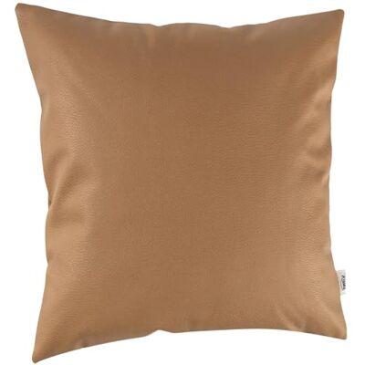 Kisska Kumo Safran Housse de coussin décorative en cuir synthétique pour canapé 50 x 50 cm Sans rembourrage Kisska Kumo Safran Housse de coussin décorative en cuir synthétique pour canapé 50 x 50 cm Sans rembourrage