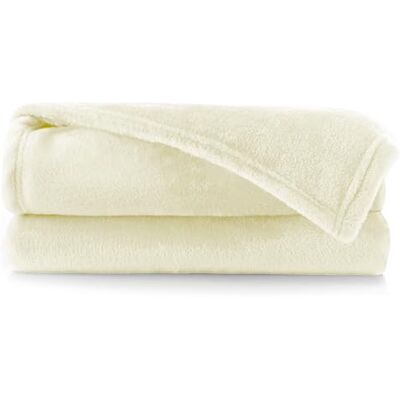 DecoKing Plaid 220 x 240 cm Ecru En microfibre doux DecoKing Plaid 220 x 240 cm Ecru En microfibre doux
