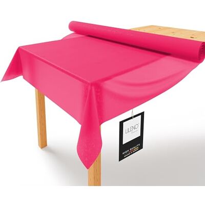 LILENO HOME Rouleau de nappe lavable en rouleau 1,10 x 25 m Rose Aspect tissu Vendu au mètre Jetable Alternative LILENO HOME Rouleau de nappe lavable en rouleau 1,10 x 25 m Rose Aspect tissu Vendu au mètre Jetable Alternative