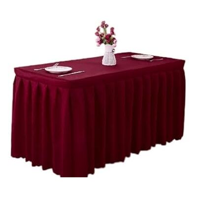 WEOKDFHA Jupes de table en polyester, nappe rectangulaire, salle de conférence, nappe d'exposition, pour mariage, fête, décoration d'hôtel, fête, mariage (bordeaux, 120 x 40 x 75 cm) WEOKDFHA Jupes de table en polyester, nappe rectangulaire, salle de conférence, nappe d'exposition, pour mariage, fête, décoration d'hôtel, fête, mariage (bordeaux, 120 x 40 x 75 cm)