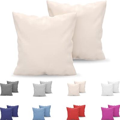Dreamzie Taie Oreiller 60x60 Lot de 2 en Microfibre Certifiée Oeko-Tex Housse Coussin Douce Et Brossée, Toucher Peau de Pêche Beige Dreamzie Taie Oreiller 60x60 Lot de 2 en Microfibre Certifiée Oeko-Tex Housse Coussin Douce Et Brossée, Toucher Peau de Pêche Beige