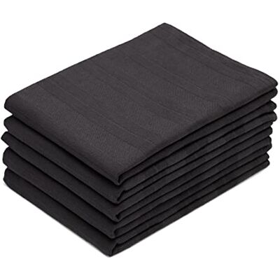 ZOLLNER Lot de 5 torchons de cuisine, en coton, 50 x 70 cm, absorbants et résistants, lavables jusqu'à 60 °C, en graphite, qualité gastronomique, certifiés Oeko Tex® ZOLLNER Lot de 5 torchons de cuisine, en coton, 50 x 70 cm, absorbants et résistants, lavables jusqu'à 60 °C, en graphite, qualité gastronomique, certifiés Oeko Tex®