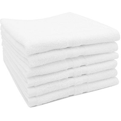 ZOLLNER Set de 6 Serviettes de Toilette, 50x70 cm, Coton, 450g/m², Blanc ZOLLNER Set de 6 Serviettes de Toilette, 50x70 cm, Coton, 450g/m², Blanc