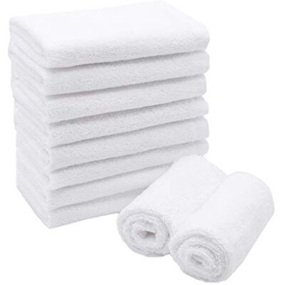 ZOLLNER Set de 10 Serviettes pour invités, 30x30 cm, Coton, 450g/m², Blanc ZOLLNER Set de 10 Serviettes pour invités, 30x30 cm, Coton, 450g/m², Blanc