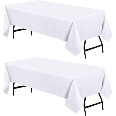 Utopia Kitchen Rechthoekige Tafelkleed 2 Pak 150 x 300cm Machinewasbaar, Perfect voor Feestjes, Bruiloften en Festivals Wit Utopia Kitchen Rechthoekige Tafelkleed 2 Pak 150 x 300cm Machinewasbaar, Perfect voor Feestjes, Bruiloften en Festivals Wit