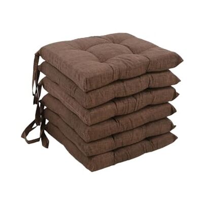 Viterbo Biancheria Lot de 6 coussins de chaises de cuisine pour l'extérieur et l'intérieur, housses de chaises avec lacets, design 4 points rembourré, chaque coussin est fabriqué en éponge douce de Viterbo Biancheria Lot de 6 coussins de chaises de cuisine pour l'extérieur et l'intérieur, housses de chaises avec lacets, design 4 points rembourré, chaque coussin est fabriqué en éponge douce de