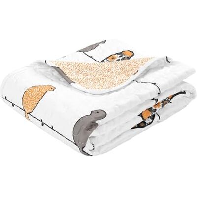 Lush Decor Rowley Couverture Motif oiseaux Jaune et gris 152,4 x 127 cm Lush Decor Rowley Couverture Motif oiseaux Jaune et gris 152,4 x 127 cm