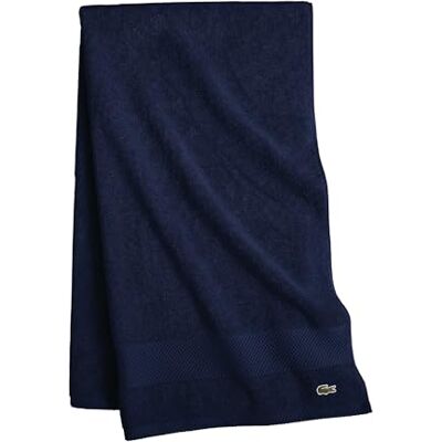 Lacoste Heritage Supima Serviette de bain en coton Bleu marine 89 x 178 cm Lacoste Heritage Supima Serviette de bain en coton Bleu marine 89 x 178 cm