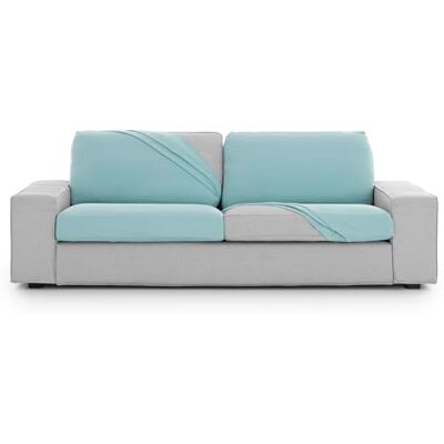 Eysa Housse de canapé bi-élastique pour assise et dossier Taille XL Couleur eau marine Motif Harlem Eysa Housse de canapé bi-élastique pour assise et dossier Taille XL Couleur eau marine Motif Harlem