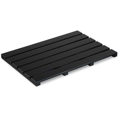 Relaxdays Tapis de bain antidérapant en bambou 54 x 36 cm Pour baignoire, douche, sauna, intérieur et extérieur Noir Relaxdays Tapis de bain antidérapant en bambou 54 x 36 cm Pour baignoire, douche, sauna, intérieur et extérieur Noir