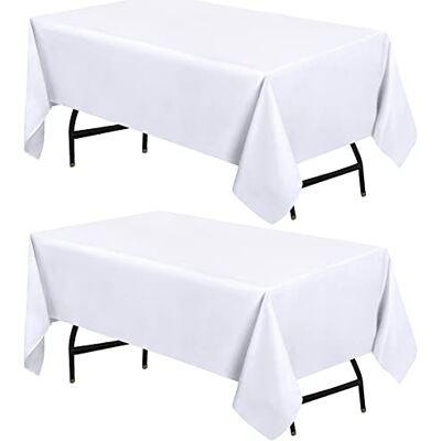 Utopia Kitchen Rechthoekige Tafelkleed 2 Pak 132 x 218cm Machinewasbaar, Perfect voor Feestjes, Bruiloften en Festivals Wit Utopia Kitchen Rechthoekige Tafelkleed 2 Pak 132 x 218cm Machinewasbaar, Perfect voor Feestjes, Bruiloften en Festivals Wit