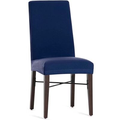 Eysa Lot de 2 housses bi-élastiques pour chaise avec dossier, couleur bleue, motif Harlem Eysa Lot de 2 housses bi-élastiques pour chaise avec dossier, couleur bleue, motif Harlem