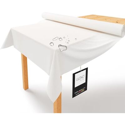 LILENO HOME Rouleau de nappe en tissu non tissé, 1,10 x 25 m, blanche, aspect tissu, lavable, vendu au mètre, jetable en papier, alternative LILENO HOME Rouleau de nappe en tissu non tissé, 1,10 x 25 m, blanche, aspect tissu, lavable, vendu au mètre, jetable en papier, alternative