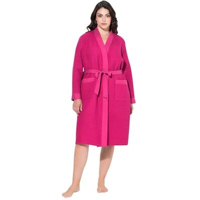 Ulla Popken Bademantel, Schalkragen, Gürtel, Waffelpiqué, Langarm peignoir Femme Ulla Popken Bademantel, Schalkragen, Gürtel, Waffelpiqué, Langarm peignoir Femme