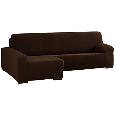 Eysa Cora Bi-Élastique Chaise Longue Gauche, Vue frontale, Polyester Coton, Marron, 39x35x19 cm Eysa Cora Bi-Élastique Chaise Longue Gauche, Vue frontale, Polyester Coton, Marron, 39x35x19 cm