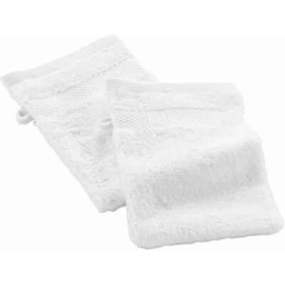 Douceur d'Intérieur , 2 Gants de Toilette (15 x 21 cm) Elegance Blanc, 100% Coton Uni Douceur d'Intérieur , 2 Gants de Toilette (15 x 21 cm) Elegance Blanc, 100% Coton Uni